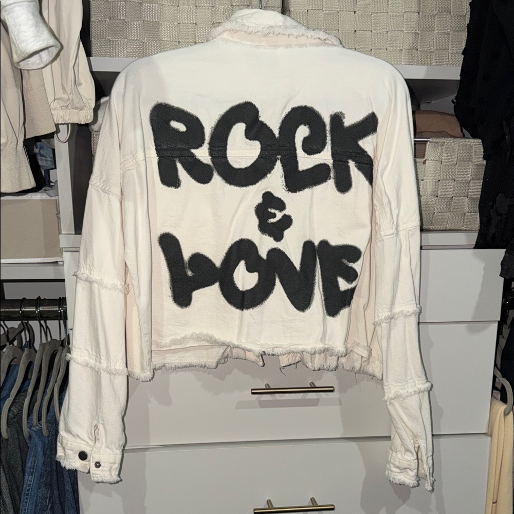 Rock & Love Women's White Denim Jacket